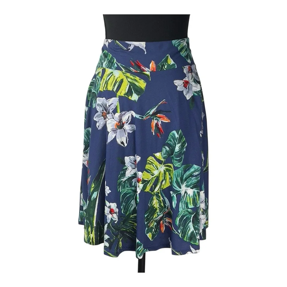 American Living Tropical Palm Print Flare Skirt Size Large Vacation Summer‎